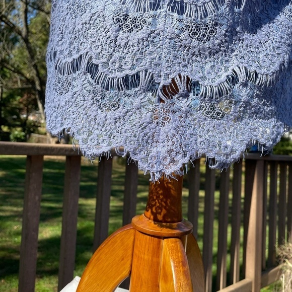 Free People crochet dress, steel grey violet. Open back - Picture 9 of 10